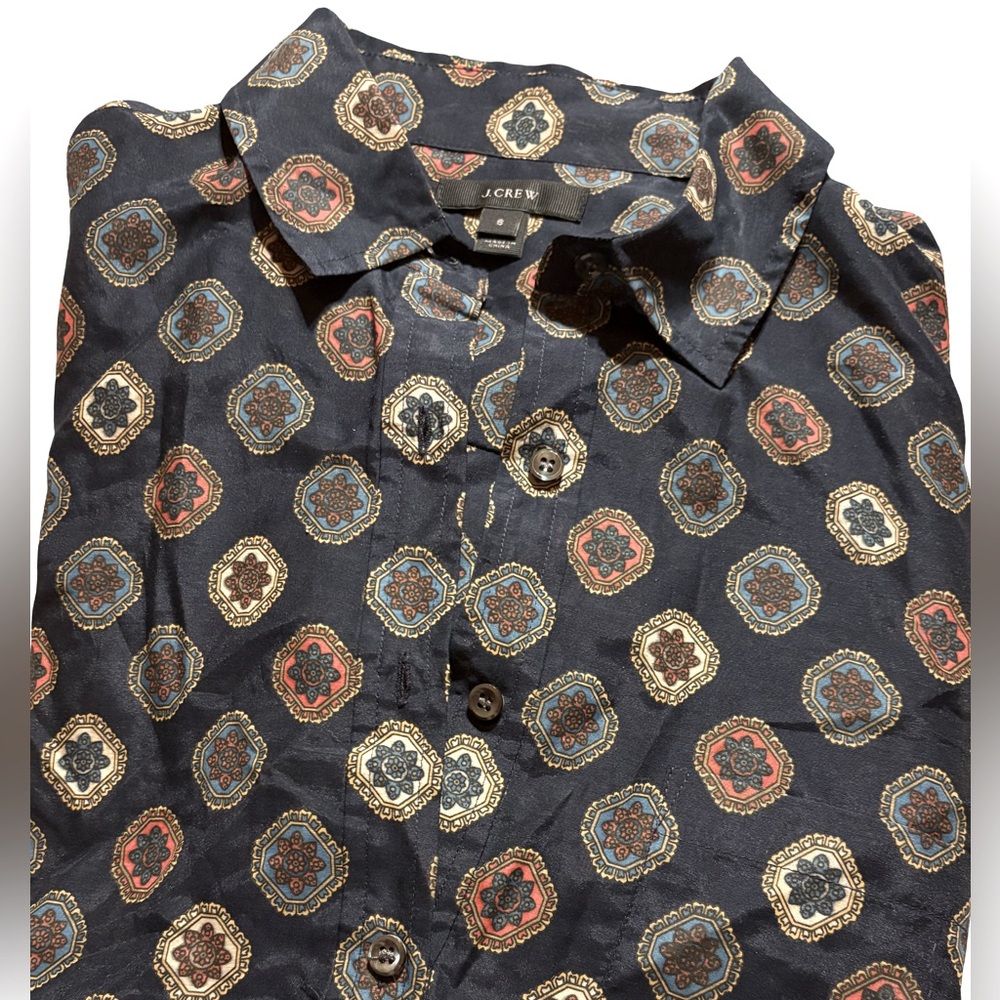 J CREW Classic Professional Lady Half-Buttoned Blouse Top NWOT NICE!  Medium